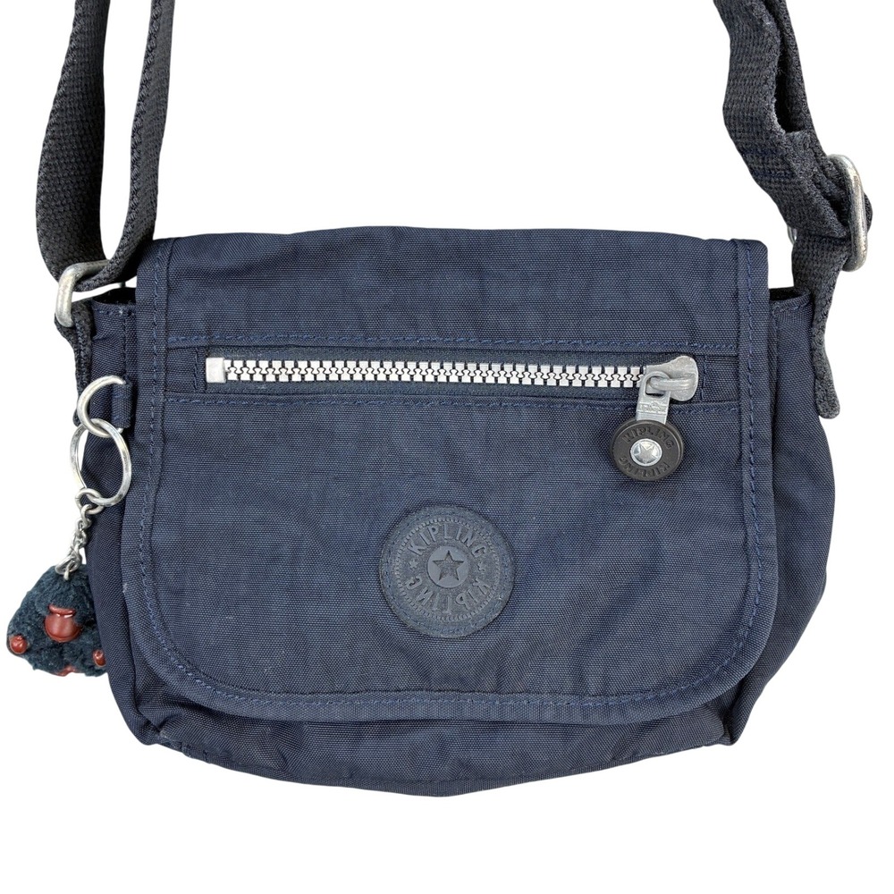 Kipling Crossbody Bag Messenger Nylon Small Navy Blue Travel School Purse